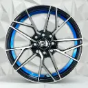 RIN 15X7 4-100/114.3 R1 SPORT DX245 BLACK MACHINE FACE+BLUE UNDERCUT ET35 CB73.1