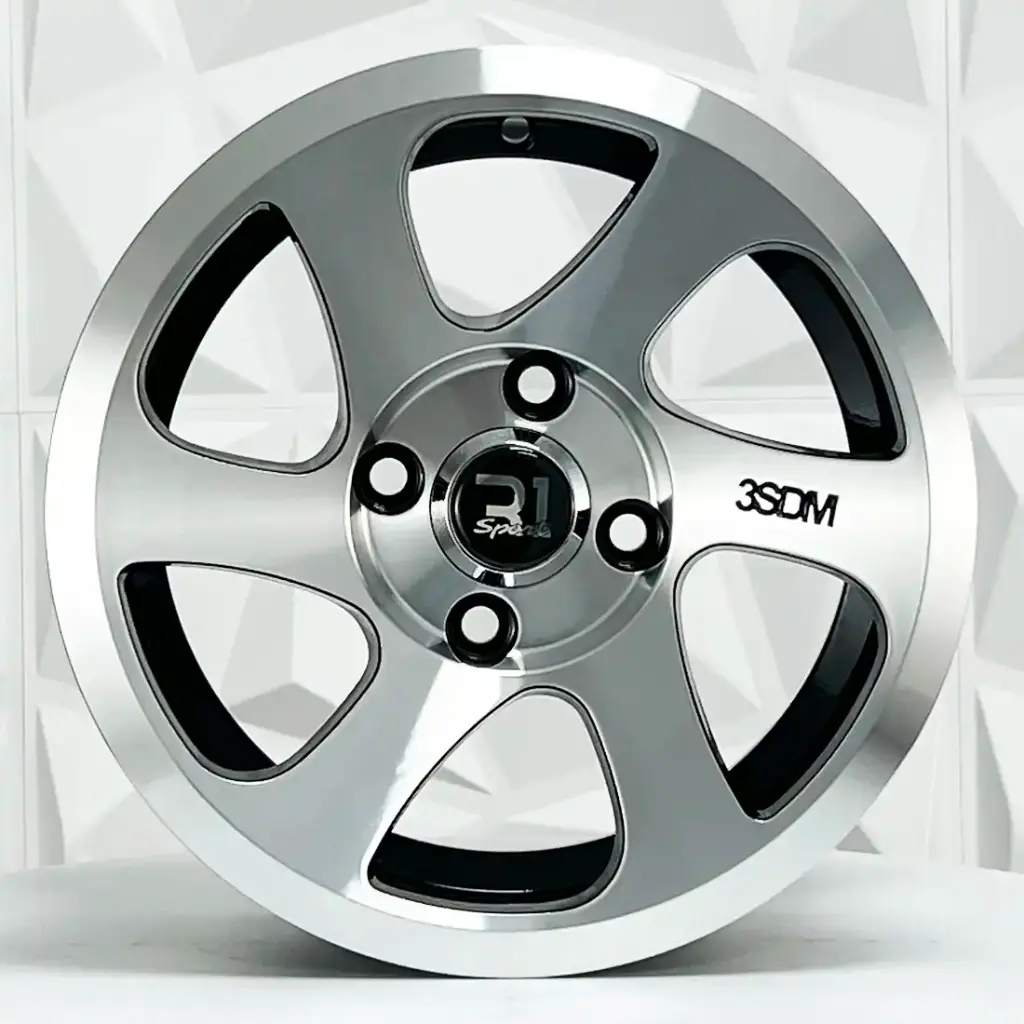 RIN 13X6 4-100 R1 SPORT QC633 BLACK MACHINE FACE ET30 CB73.1