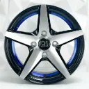 RIN 13X5.5 4-100 R1 SPORT L2244 BLACK MACHINE FACE BLUE LINE ET20 CB73.1