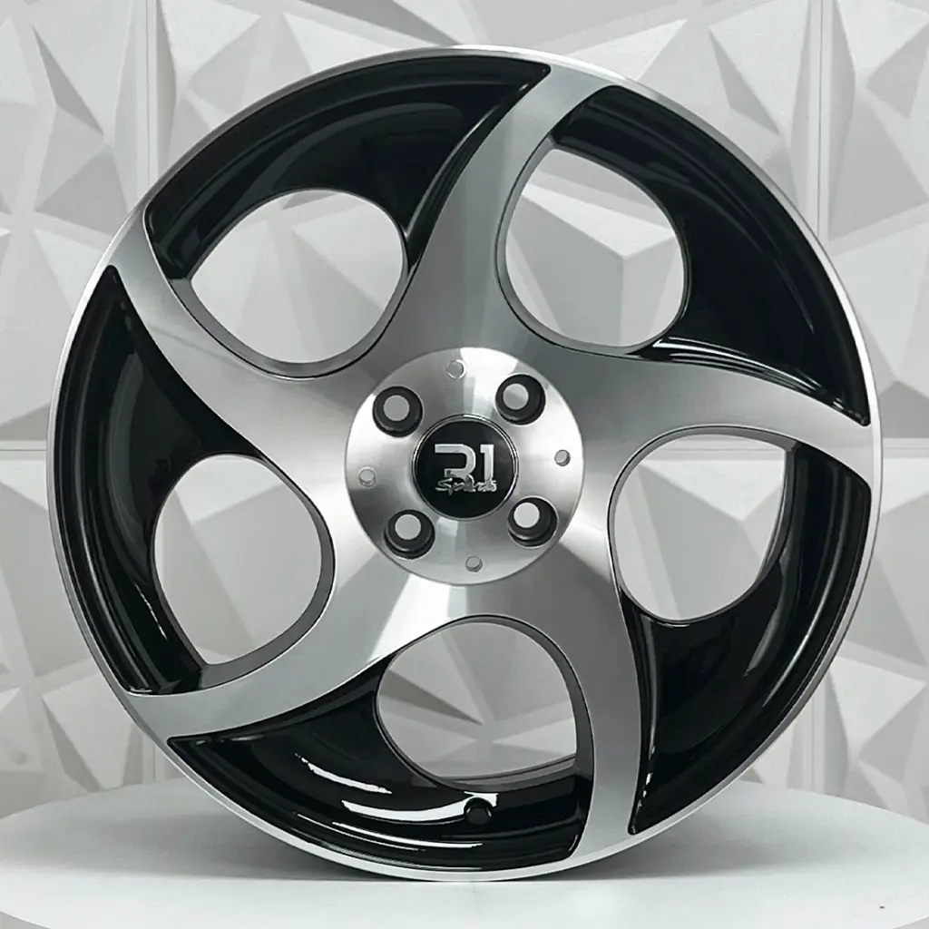 RIN 17X8 4-100 R1 SPORT L1525 BLACK MACHINE FACE ET35 CB73.1