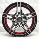 RIN 13X5.5 4-100/114.3 R1 SPORT L2071 BLACK MACHINE FACE RED LINE ET18 CB73.1