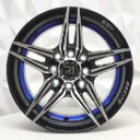 RIN 13X5.5 4-100/114.3 R1 SPORT L2071 BLACK MACHINE FACE BLUE LINE ET18 CB73.1