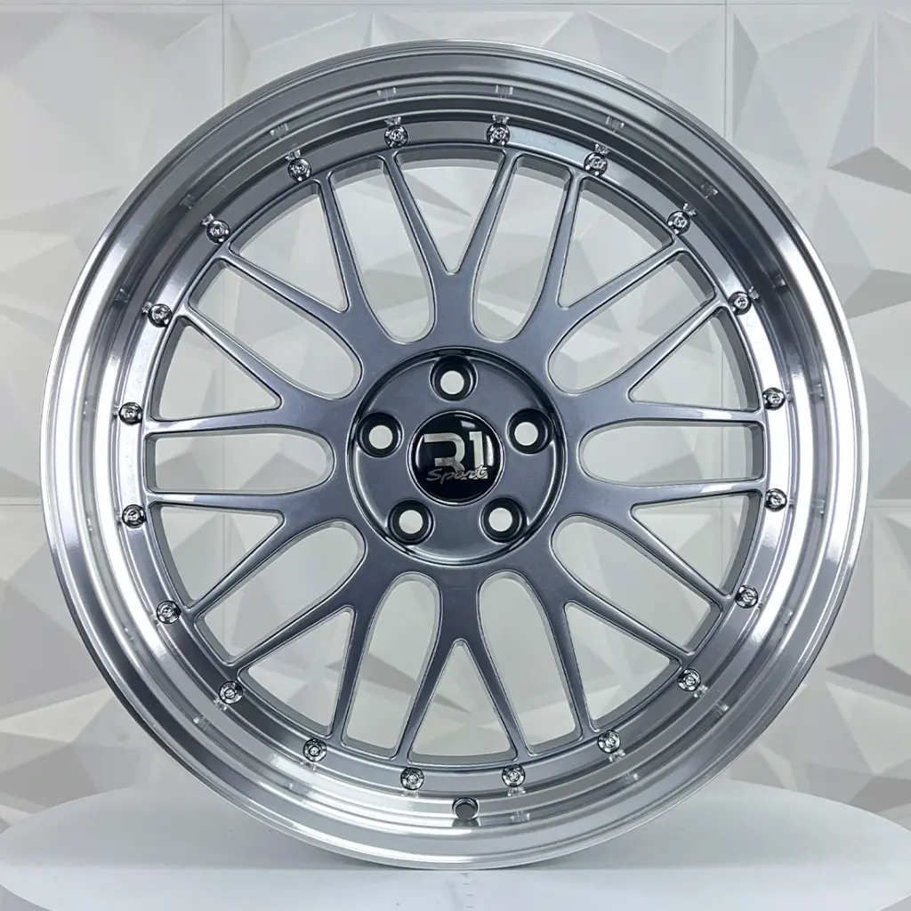 RIN 18X9.5 5-100 R1 SPORT QC1120 GUNMETAL MACHINE LIP ET30 CB73.1